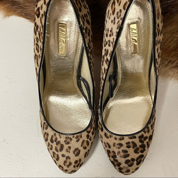 Wild Pair Leather / Pony Hair Leopard Heels Sz 7 - Picture 4 of 13